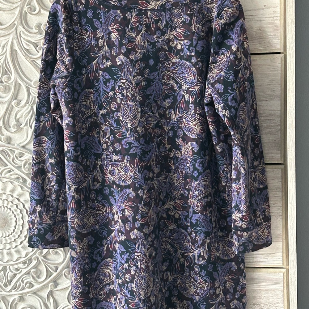 XPS J. Jill Fit Paisley Print dress in Purple and Blue and black prints. - Picture 2 of 10